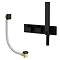 Arezzo Matt Black Square Concealed Thermostatic Shower Valve w. Handset + Freeflow Bath Filler