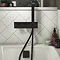 Arezzo Matt Black Square Concealed Thermostatic Shower Valve w. Handset + Freeflow Bath Filler Large