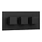 Arezzo Matt Black Square Concealed Triple Shower Valve with Fixed Head + 4 Body Jets Feature Large
