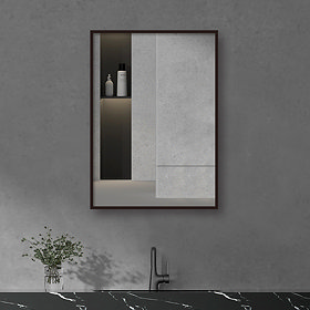 Arezzo Matt Black Square Edge 700 x 500 Mirror 