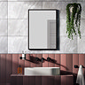 Arezzo Matt Black Square Edge 700 x 500 Mirror