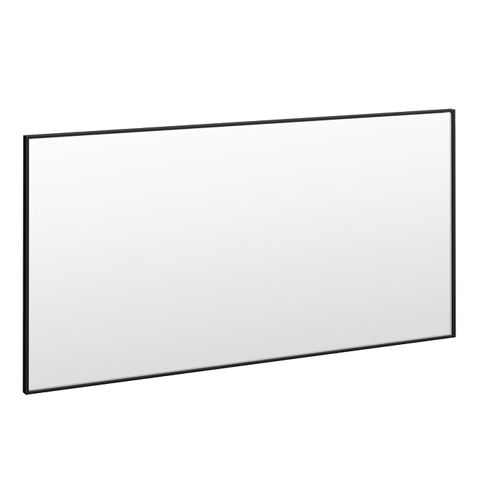 Arezzo Matt Black Square Edge Framed Bathroom Mirror - 1400 x 700mm