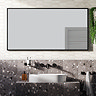 Arezzo Matt Black Square Edge Framed Bathroom Mirror - 1400 x 700mm