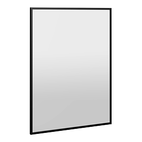 Arezzo Matt Black Square Edge Framed Bathroom Mirror - 800 x 600mm