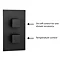 Arezzo Matt Black Square Shower Package w. Concealed Valve + Flat Fixed Shower Head In Bathroom Large Image