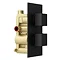 Arezzo Matt Black Square Shower Package w. Concealed Valve + Flat Fixed Shower Head additional Large Image