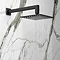 Arezzo Matt Black Square Thermostatic Shower Pack incl. Wall Mounted Head + Slider Rail Kit  Newest 