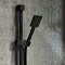 Arezzo Matt Black Square Thermostatic Shower Pack with Head + Slider Rail Kit Standard Large Image