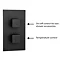 Arezzo Matt Black Square Thermostatic Shower Pack with Head + Slider Rail Kit Standard Large Image