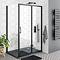 Arezzo Matt Black Square Triple Thermostatic Shower Pack with Head + Handset