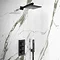Arezzo Matt Black Square Triple Thermostatic Shower Pack with Head + Handset Large Image