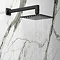 Arezzo Matt Black Square Wall Mounted 90 Degree Bend Shower Arm - 393mm  Profile Large Image