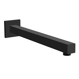 Arezzo Matt Black Square Wall Mounted Shower Arm Large Image