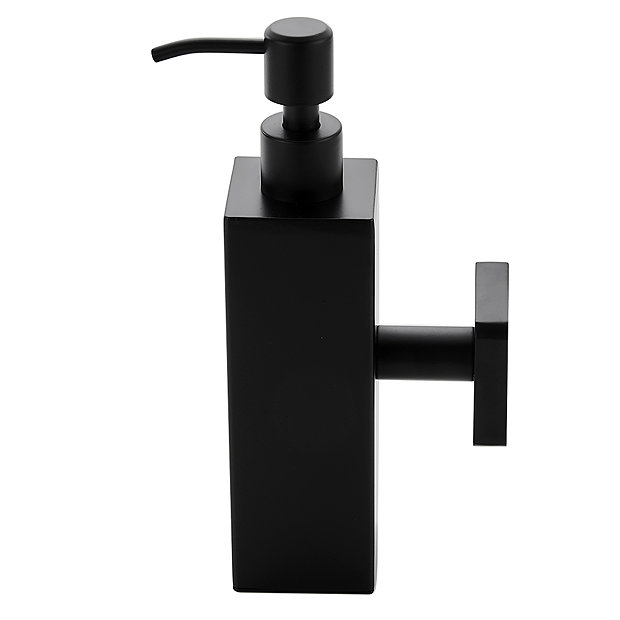 Arezzo Matt Black Square Wall Mounted Soap Dispenser  Profile Large Image