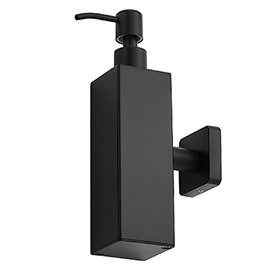 Arezzo Matt Black Square Wall Mounted Soap Dispenser Medium Image