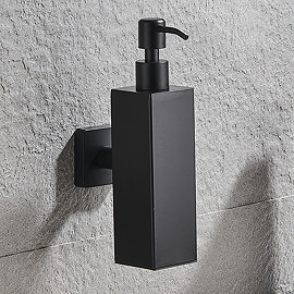 Arezzo Matt Black Square Wall Mounted Soap Dispenser