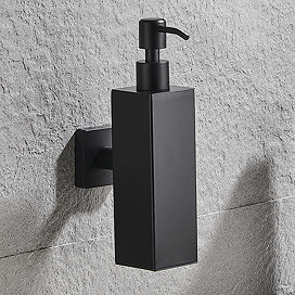 Arezzo Matt Black Square Wall Mounted Soap Dispenser
