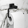 Arezzo Matt Black Square Toilet Roll Holder  Profile Large Image