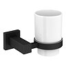 Arezzo Matt Black Tumbler Holder & Cup  Profile Large Image