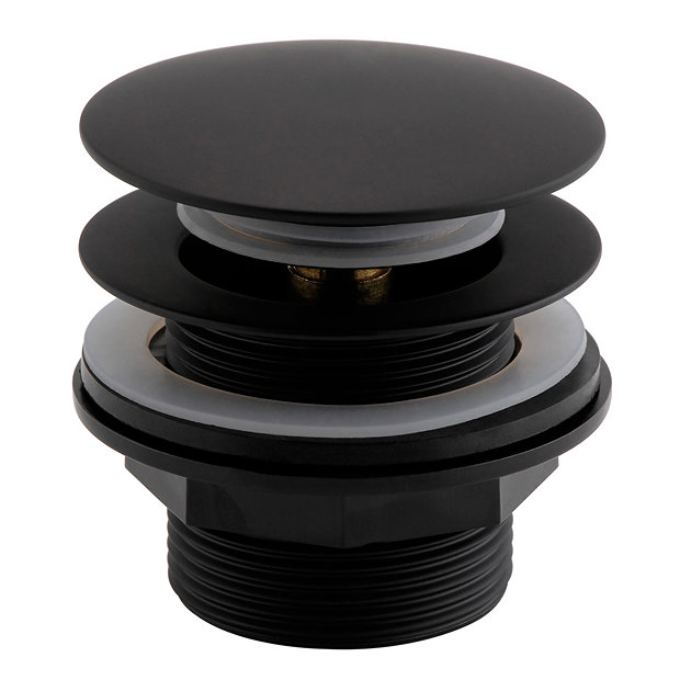 Arezzo Matt Black Unslotted Bath Waste with No Overflow | Victorian ...