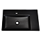 Arezzo Matt Black Wall Hung Basin 1TH - 610 x 380mm with Brushed Brass Towel Rail