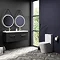 Arezzo Matt Black Wall Hung Double Basin Vanity Unit (1205mm w. Brushed Brass Handles)  In Bathroom 