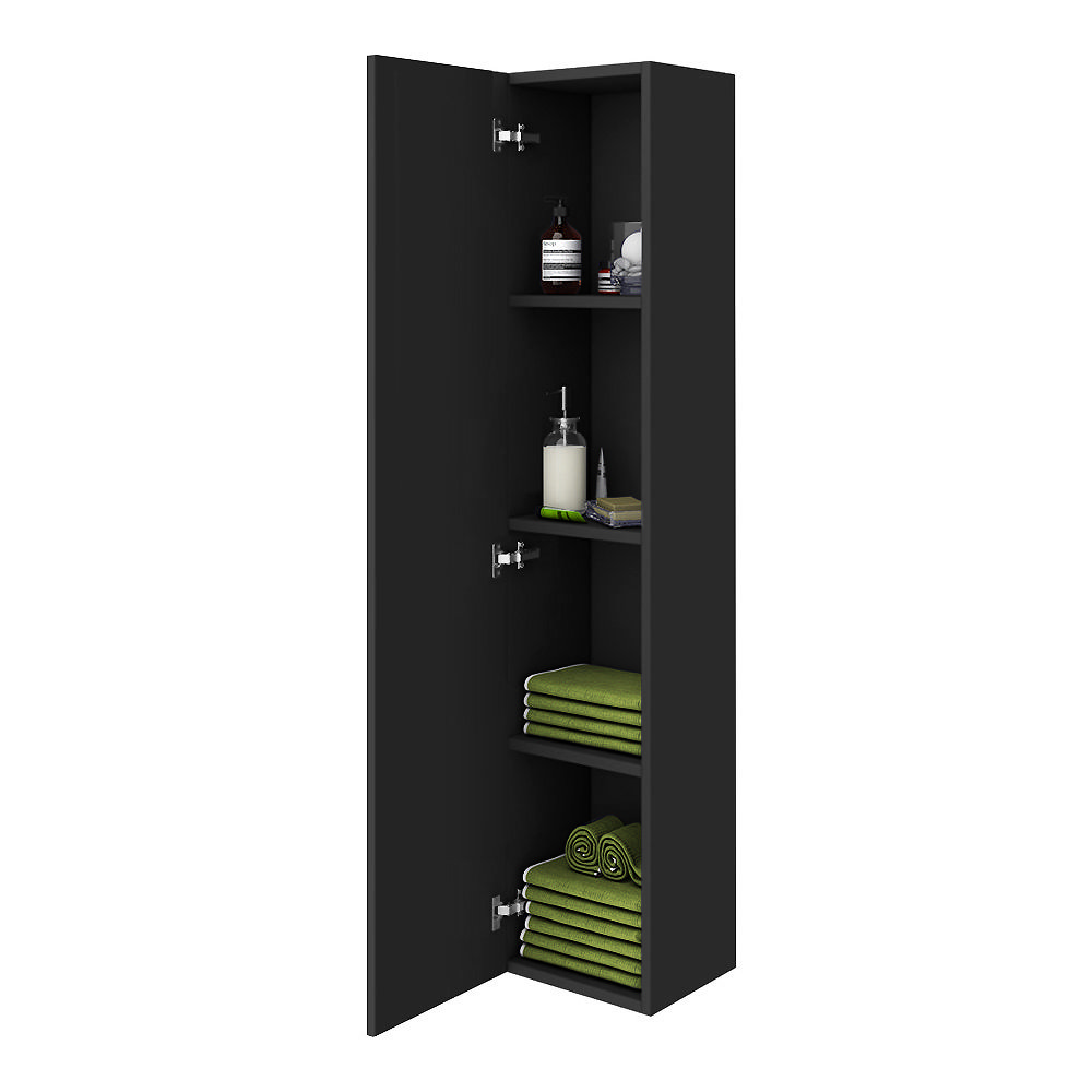 Tall black shop storage cabinet