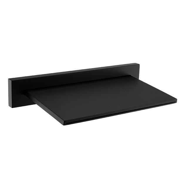 Arezzo Matt Black Wall Mounted Waterfall Bath Filler + Concealed