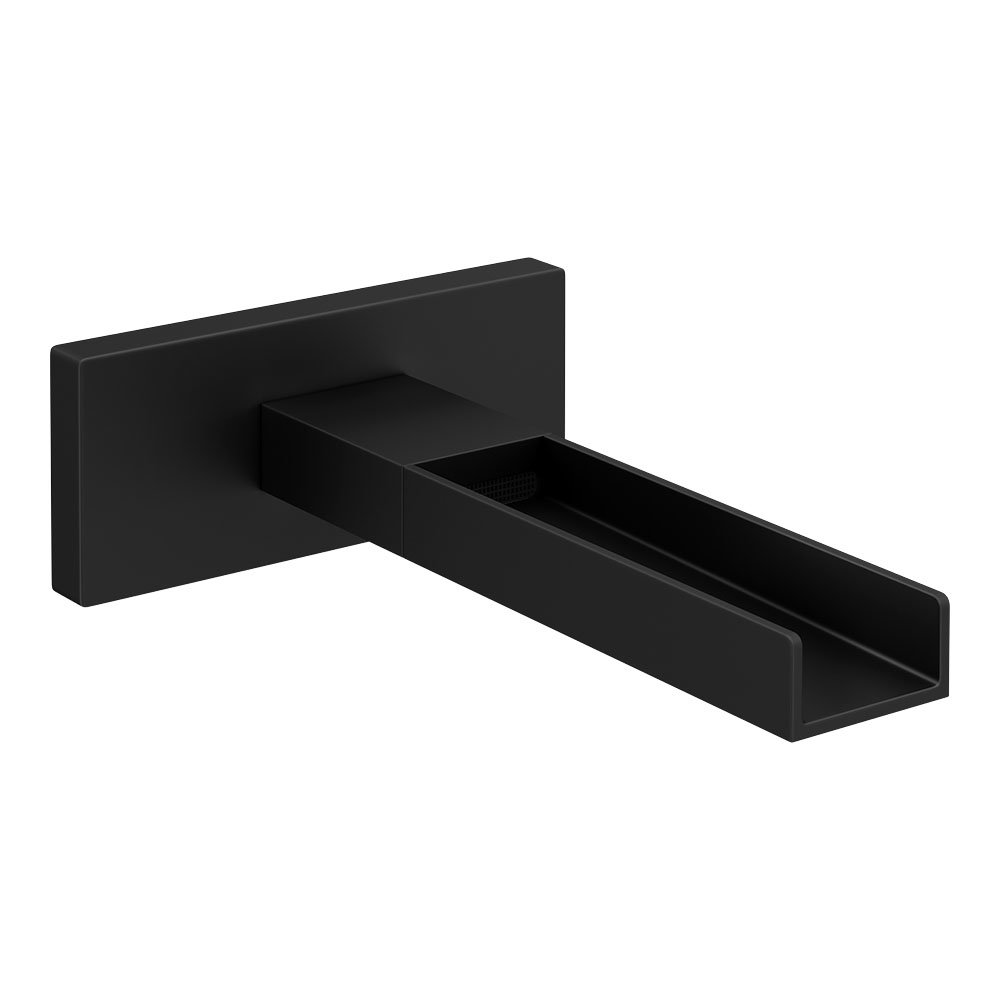 Arezzo Matt Black Wall Mounted Waterfall Basin/Bath Spout