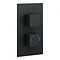 Arezzo Matt Black Wall Mounted Waterfall Bath Filler + Concealed Thermostatic Valve  Standard Large Image