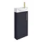Arezzo Matt Blue 450mm 1TH Floor Standing Cloakroom Vanity Unit With Brushed Brass Handle  Standard Large Image