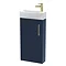 Arezzo Matt Blue 450mm 1TH Floor Standing Cloakroom Vanity Unit With Brushed Brass Handle Large Imag