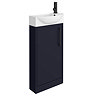Arezzo Matt Blue 450mm 1TH Floor Standing Cloakroom Vanity Unit With Matt Black Handle  Standard Large Image