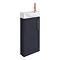 Arezzo Matt Blue 450mm 1TH Floor Standing Cloakroom Vanity Unit With Rose Gold Handle Standard Large Image