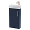 Arezzo Matt Blue 450mm 1TH Floor Standing Cloakroom Vanity Unit With Brushed Brass Handle Large Imag