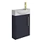 Arezzo Matt Blue 450mm 1TH Wall Hung Cloakroom Vanity Unit with Brushed Brass Handle Standard Large Image
