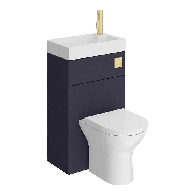 Arezzo Matt Blue Combined Two-In-One Wash Basin & Toilet (500mm Wide x 300mm)  Newest Large Image