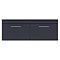 Arezzo Matt Blue Wall Hung Double Countertop Vanity Unit (1200mm w. Brushed Brass Handles) Standard Large Image