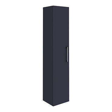Arezzo Matt Blue Wall Hung Tall Storage Cabinet with Chrome Handle  Profile Large Image