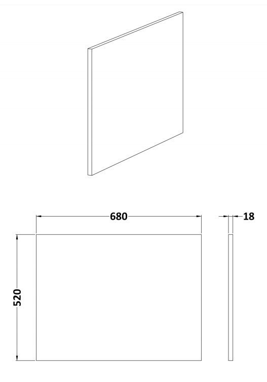 Arezzo Matt Dark Green L-Shaped End Bath Panel - 700mm