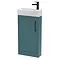 Arezzo Matt Green 450mm 1TH Floor Standing Cloakroom Vanity Unit With Matt Black Handle Large Image