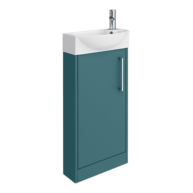 Arezzo Matt Green 450mm 1TH Floor Standing Cloakroom Vanity Unit  Standard Large Image