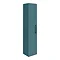 Arezzo Matt Green Wall Hung Tall Storage Cabinet with Matt Black Handle Large Image