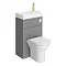 Arezzo Matt Grey 2-In-1 Wash Basin & Toilet (500mm Wide x 300mm) incl. Brushed Brass Flush  Newest L