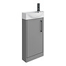 Arezzo Matt Grey 450mm 1TH Floor Standing Cloakroom Vanity Unit With Matt Black Handle