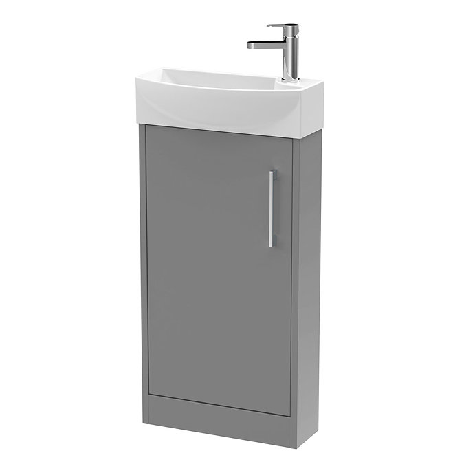 Arezzo Matt Grey 450mm 1TH Floor Standing Cloakroom Vanity Unit Large Image