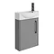 Arezzo Matt Grey 450mm 1TH Wall Hung Cloakroom Vanity Unit with Matt Black Handle  Standard Large Image