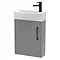 Arezzo Matt Grey 450mm 1TH LH Wall Hung Cloakroom Vanity Unit Large Image