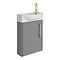 Arezzo Matt Grey 450mm 1TH Wall Hung Cloakroom Vanity Unit with Brushed Brass Handle Standard Large Image