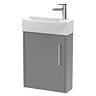 Arezzo Matt Grey 450mm 1TH Wall Hung Cloakroom Vanity Unit Large Image